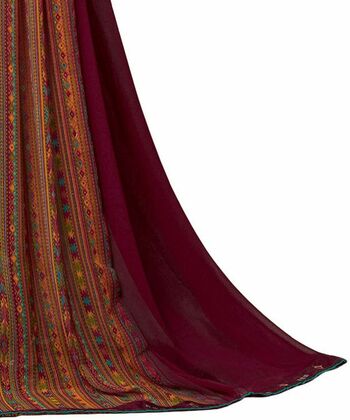 MGC Georgette Purple colour saree with blouse piece SP1011