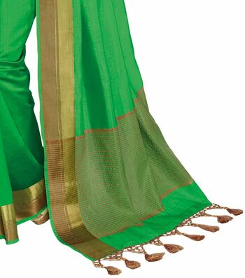 MGC Tassar Silk Green Color Saree SP80