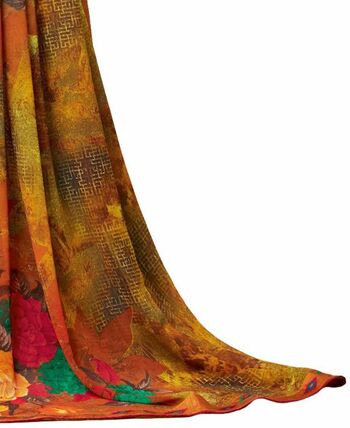 MGC Georgette Multicolor colour saree with blouse piece SP1012