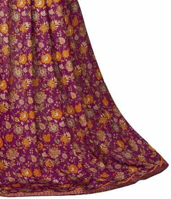 Crepe Silk Purple Color Saree With Blouse Piece by MGC