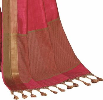 MGC Tassar Silk Pink Color Saree SP82