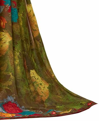 MGC Georgette Multicolor colour saree with blouse piece SP1013