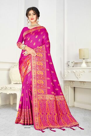 MGC Silk  Rich Pallu Magenta Rose Colour Saree With Blouse Piece Sp527