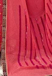 MGC Pure Georgette Light Pink colour saree with blouse piece SP765