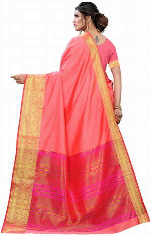 MGC Silk Pink colour saree with blouse piece SP694