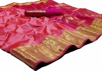 MGC Silk Pink colour saree with blouse piece SP694