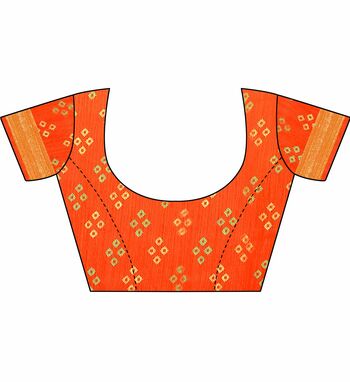 MGC Cotton Orange colour saree with blouse piece SP643