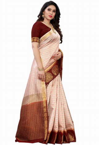 MGC Silk Off White colour saree with blouse piece SP696