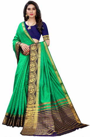 MGC Silk Green colour saree with blouse piece SP699