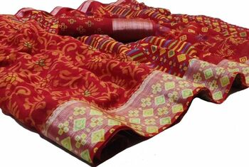 MGC Cotton Maroon colour saree with blouse piece SP646