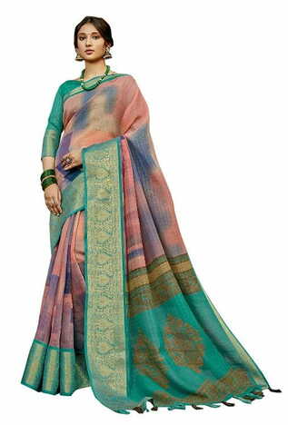 MGC Cotton Silk  Pink colour saree with blouse piece SP845