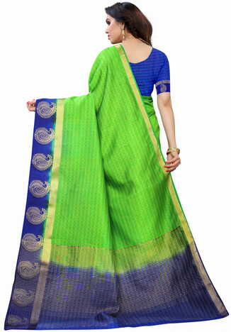 MGC Silk Green colour saree with blouse piece SP697