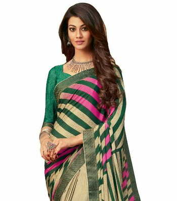 MGC Crepe Multicolor colour saree with blouse piece SP953