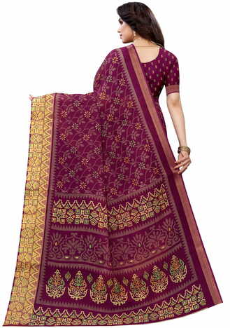 MGC Cotton Purple colour saree with blouse piece SP644