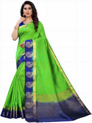 MGC Silk Green colour saree with blouse piece SP697