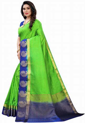 MGC Silk Green colour saree with blouse piece SP697