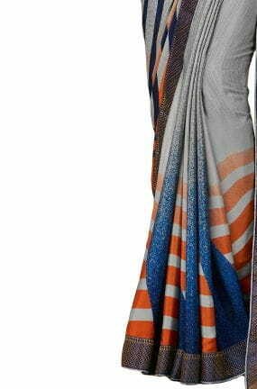 MGC Crepe Multicolor colour saree with blouse piece SP952