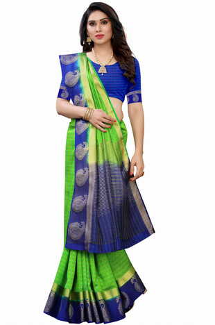 MGC Silk Green colour saree with blouse piece SP697