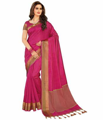 MGC Tassar Silk Pink Color Saree SP77