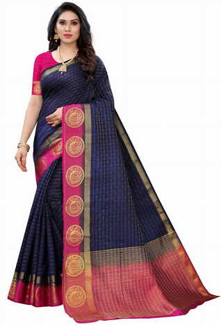 MGC Silk Multi colour saree with blouse piece SP698