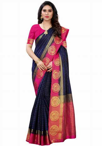 MGC Silk Multi colour saree with blouse piece SP698