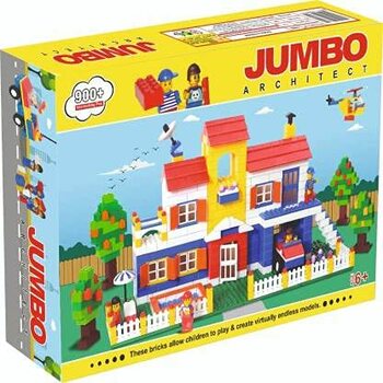 MGC Kalkent Multi Coloured 900+Pcs Mega Jumbo Architect Building Blocks With Attractive Blocks And Smooth Rounded Edges - Building Blocks For Kids As Well As Adults (900+ Blocks) Toy