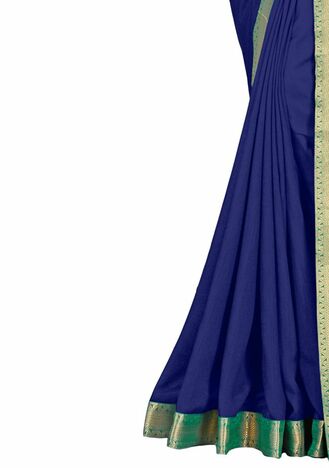 Vichitra Blue Color Saree With Blouse Piece by MGC