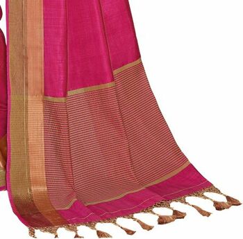 MGC Tassar Silk Pink Color Saree SP77