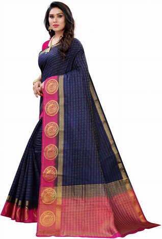 MGC Silk Multi colour saree with blouse piece SP698