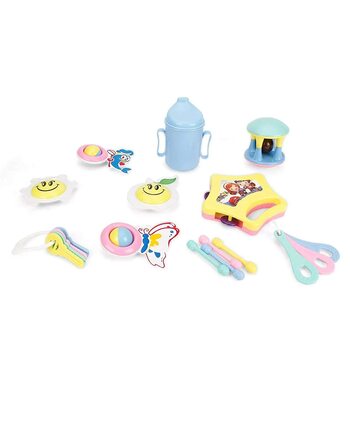 MGC Ratna's New Born Baby Boy/ Girl Infant Toddler Baby Joy Rattle Set 10 Pcs (Assorted Colours)