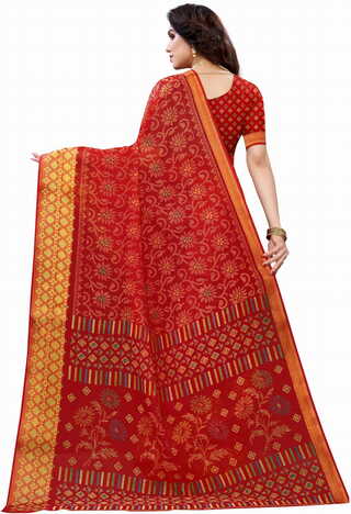 MGC Cotton Maroon colour saree with blouse piece SP646