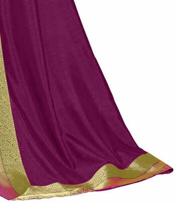 Vichitra Silk Purple Color Saree With Blouse Piece by MGC