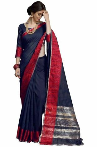 MGC Linen Blue Color Saree SP69