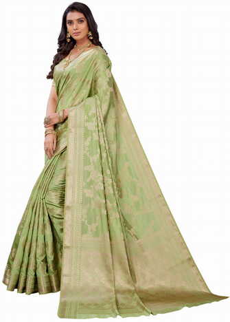 MGC SILK Green colour saree with blouse piece SP1024