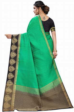 MGC Silk Green colour saree with blouse piece SP713