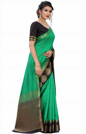 MGC Silk Green colour saree with blouse piece SP713