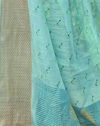 MGC Cotton Sky Blue colour saree with blouse piece SP796