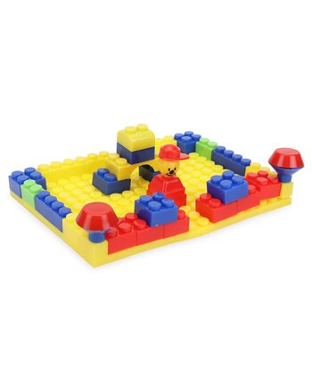 "MGC Ratna's  home town junior colorful interlocking blocks for kids ages 3+ to build their own home town- Multi color "