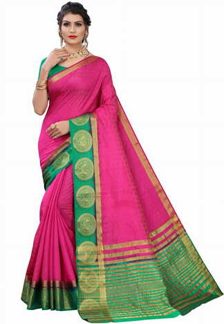 MGC Silk Pink colour saree with blouse piece SP714