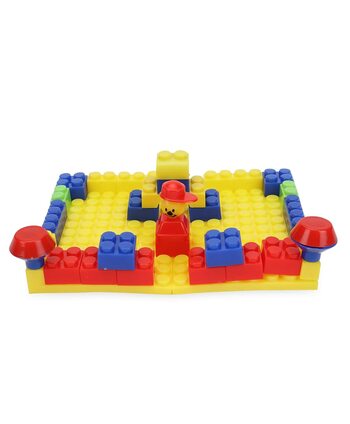 "MGC Ratna's  home town junior colorful interlocking blocks for kids ages 3+ to build their own home town- Multi color "