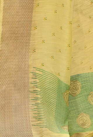 MGC Cotton Yellow  colour saree with blouse piece SP797