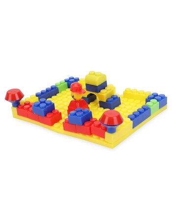 "MGC Ratna's  home town junior colorful interlocking blocks for kids ages 3+ to build their own home town- Multi color "