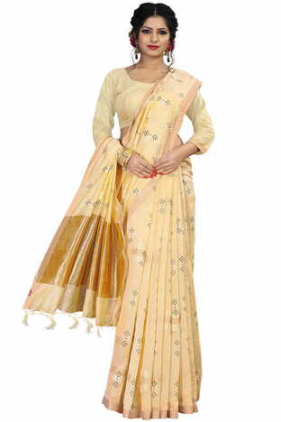 MGC Linen Beige Color Saree SP58