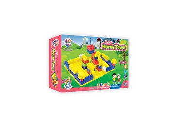 "MGC Ratna's  home town junior colorful interlocking blocks for kids ages 3+ to build their own home town- Multi color "