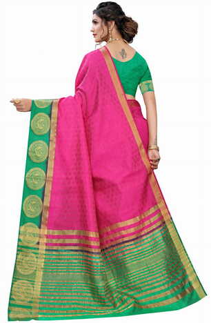 MGC Silk Pink colour saree with blouse piece SP714