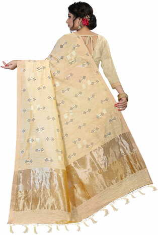 MGC Linen Beige Color Saree SP58