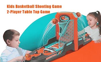 MGC Toyshine Double Player 2 Sided Tabletop Basketball Toy Hoop Set For Kids- Party Game Kids Toy For Boys Girls Teens, Plastic, Multi-Color
