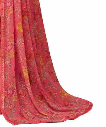 Georgette Pink Color Saree With Blouse Piece by MGC