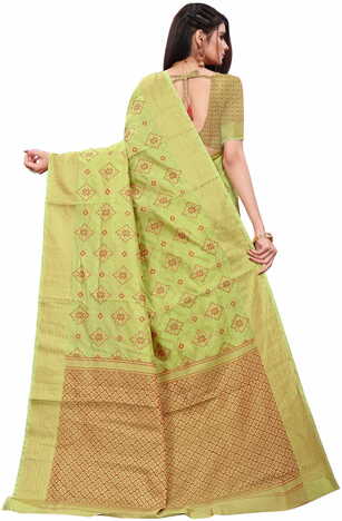 MGC Silk Green coloue sarees with blouse piece SP336