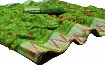 MGC Cotton Green colour saree with blouse piece SP649